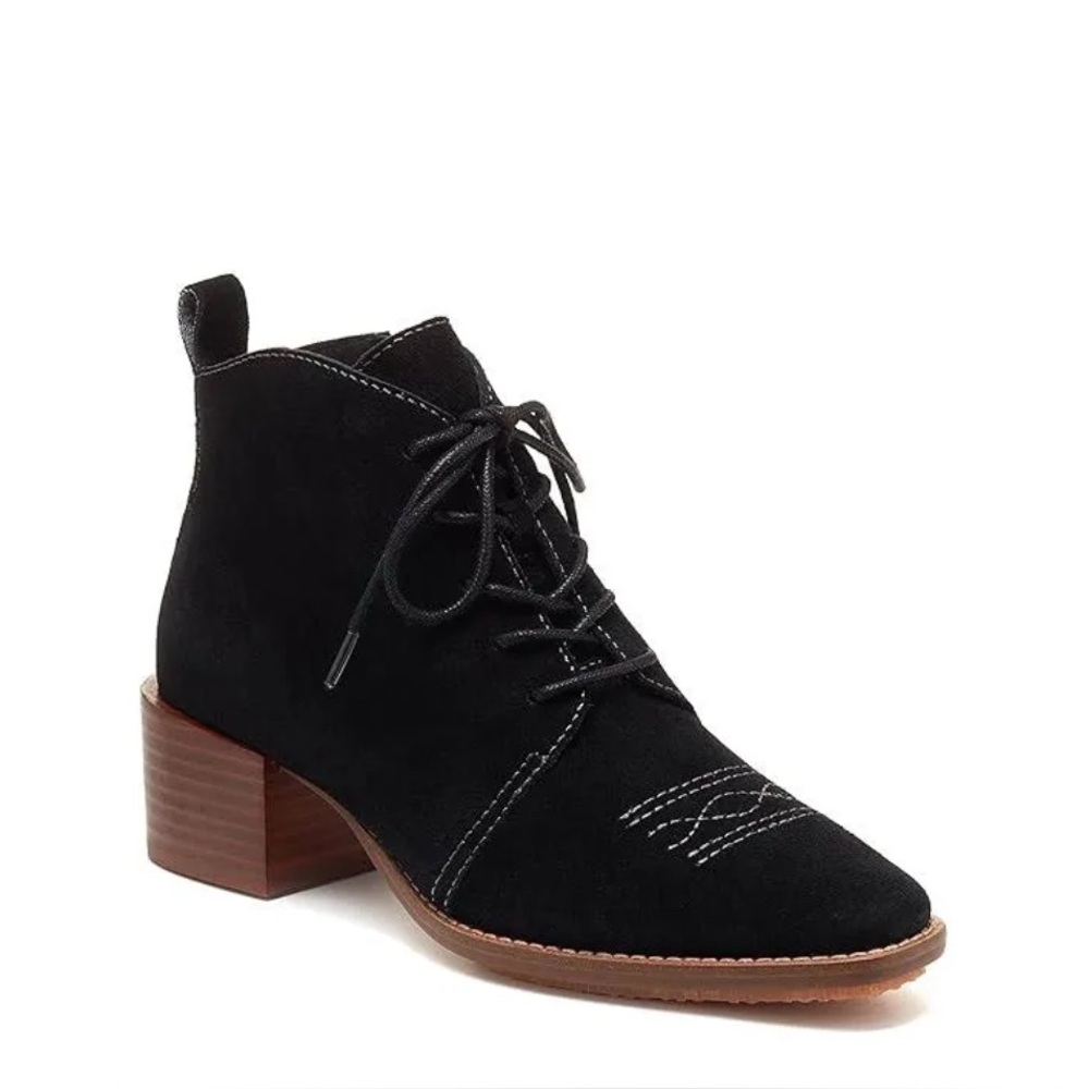 Kelsi Dagger Brooklyn Getaway Western Bootie black suede. Size 9
